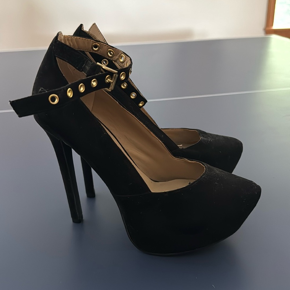 5 inch with 3 inch platform black heels